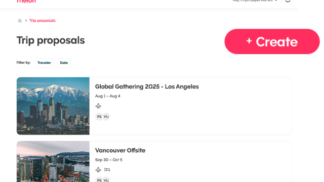trip proposals feature screenshot