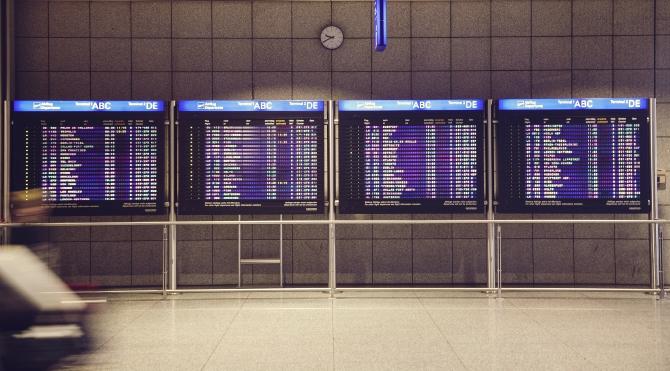 four airport departures screens