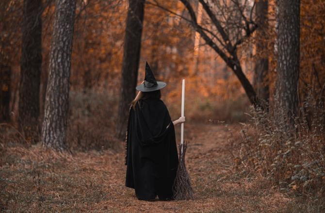 witch with a broomstick