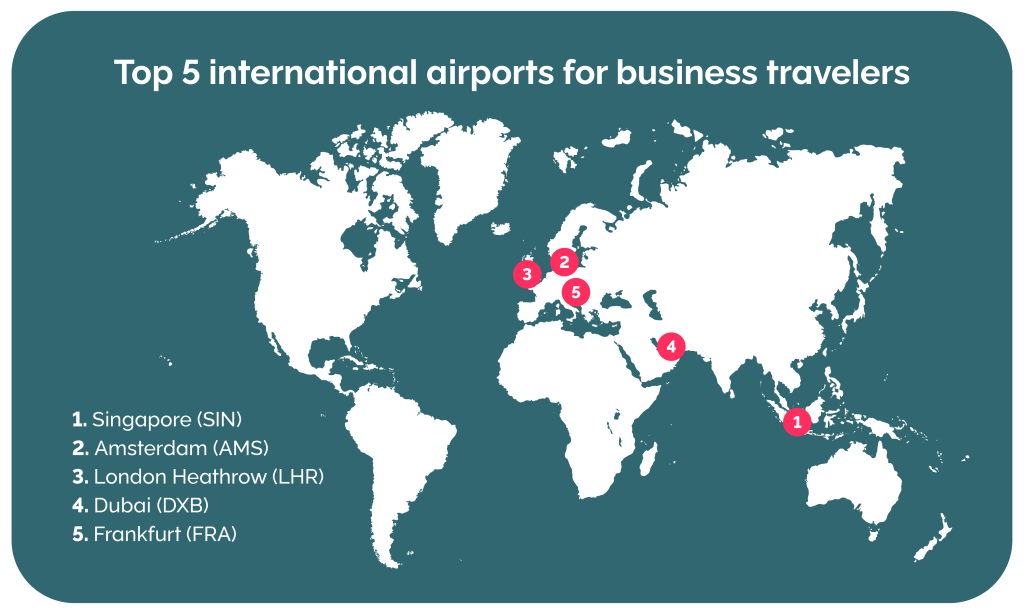top international airport map