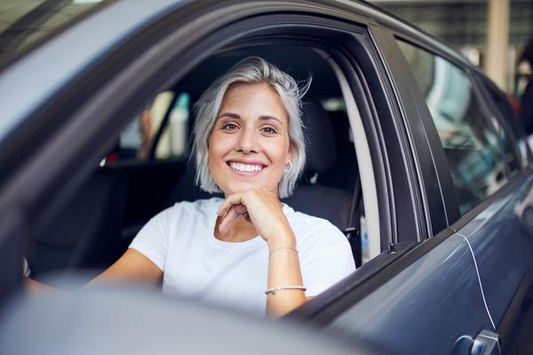 woman driving in a car