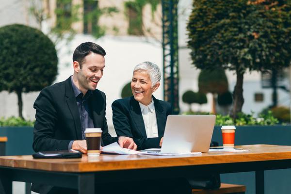 businessmen sitting outdoor