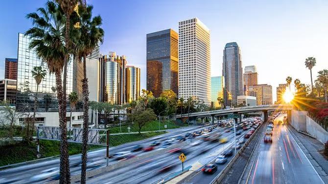 Downtown Los Angeles, showcasing tourist attractions in the Los Angeles travel guide. 
