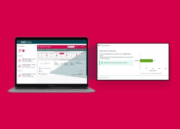 The SAVI interface used to calculate carbon emissions. 