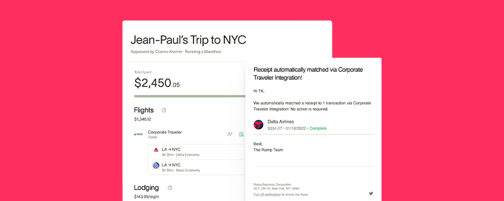Corporate Traveler integration with Ramp