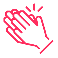 corporate travel hand icon applause red