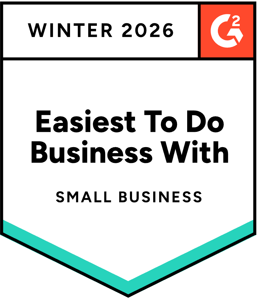 G2 Winter 2026 badge: Easiest To Do Business With – Small Business