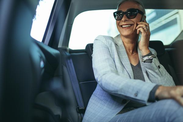 businesswoman in the car
