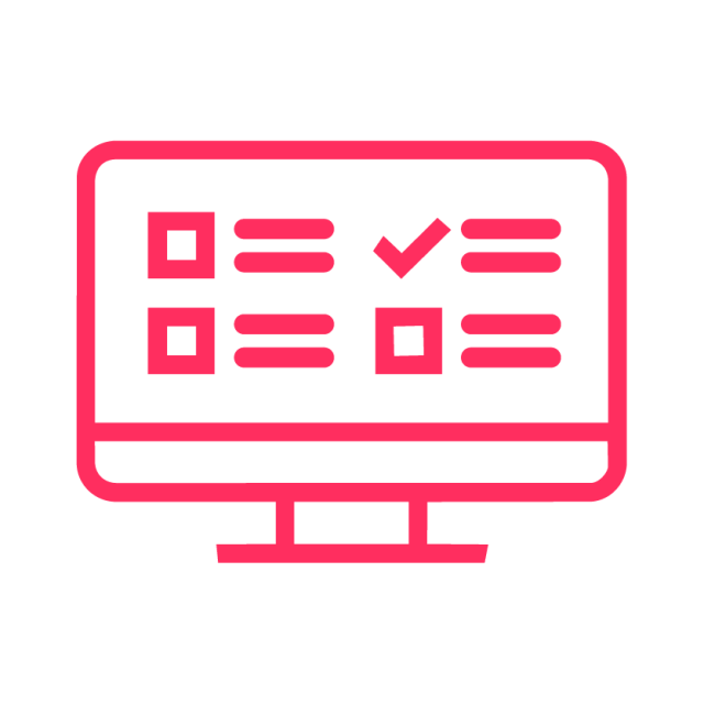 icon of a computer screen with lots of options