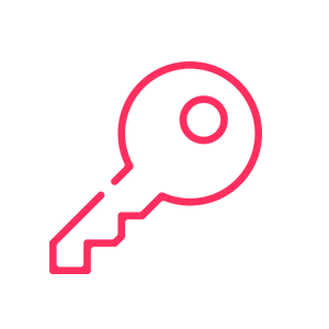pink line-art key icon